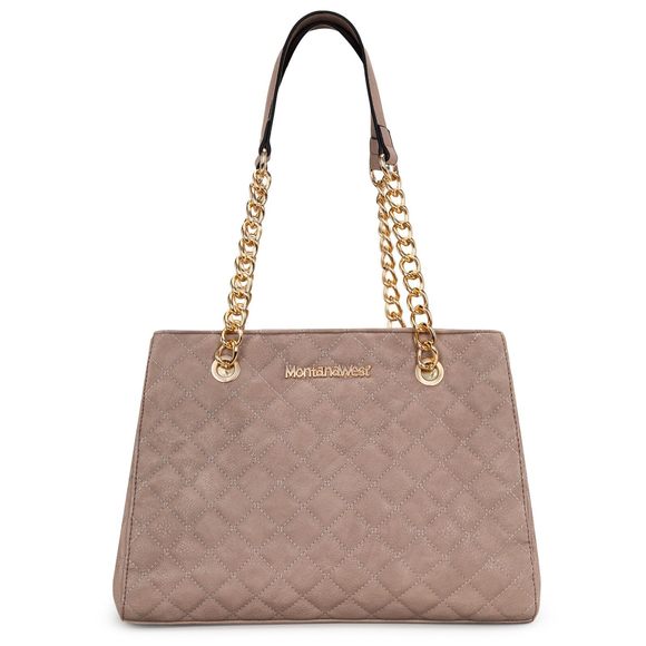 Tan Chain-Strap Holiday Shoulder Satchel - Picture 3 of 6